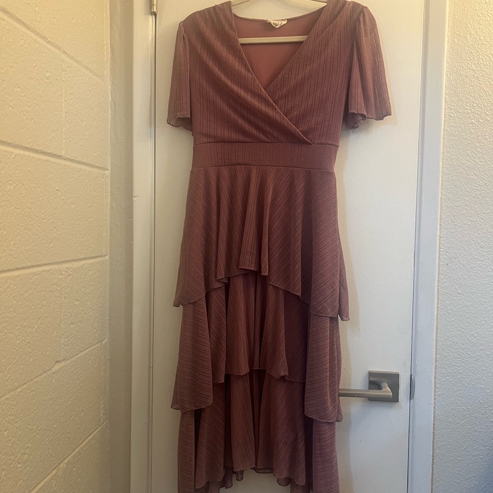 Elegant Mauve Layered Dress